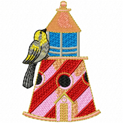 Bird Houses Embroidery Design 8
